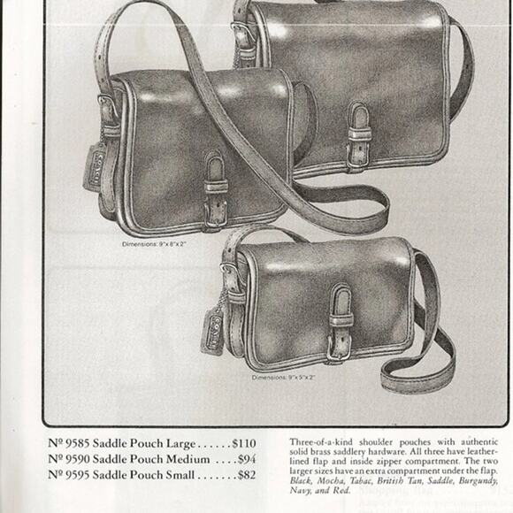 Vintage Coach 9585 Saddle Pouch Black Leather Crossbody NYC Made 1970s Brass - Picture 15 of 15